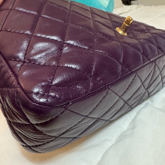 CHANEL Purple Goatskin Single Flap Jumbo GHW - Picture 15 of 16